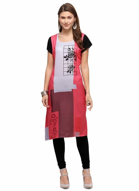 Pink Colour And White Colour RYN New Designer Daily Wear Rayon Women Kurti Collection RYN-VT2369